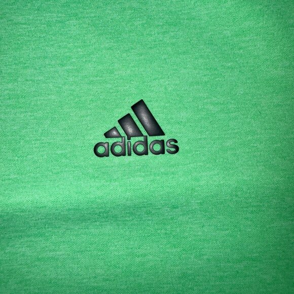 Adidas Mens 2XL Polo Shirt Green Recycled Polyester Athletic Fit Short Sleeve - Picture 3 of 5